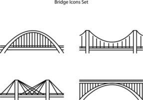 iconos de puente aislados sobre fondo blanco de la colección de turismo. icono de puente contorno de línea delgada símbolo de puente lineal para logotipo, web, aplicación, ui. signo simple del icono del puente. vector