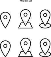 map location icons set isolated on white background. map location icon thin line outline linear map location symbol for logo, web, app, UI. map location icon simple sign. vector