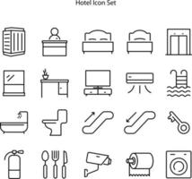 conjunto de iconos de hotel aislado sobre fondo blanco. icono de hotel moderno y moderno símbolo de hotel para logotipo, web, aplicación, ui. signo simple del icono del hotel. vector