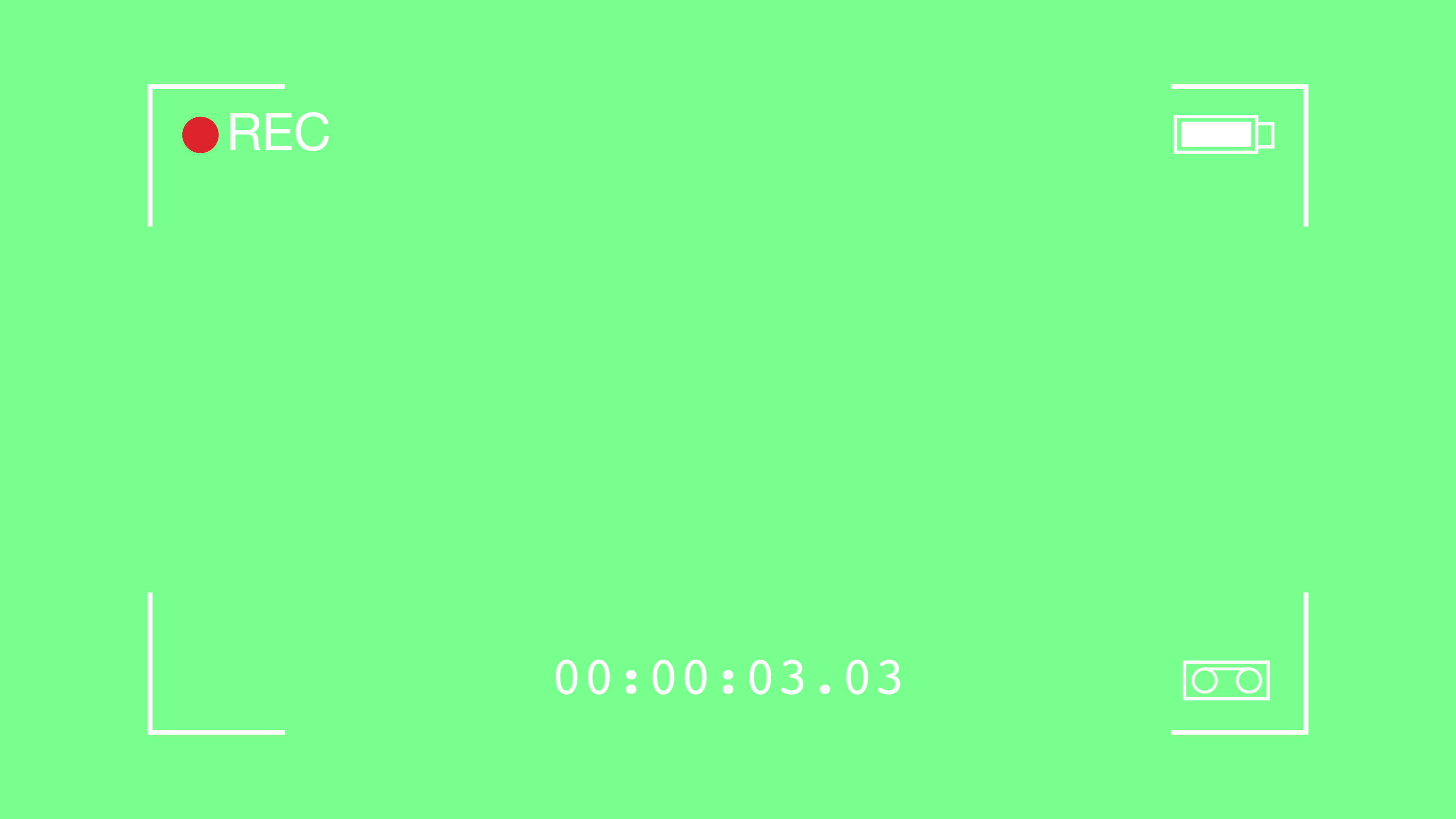 Camera Recording Viewfinder green Screen. TV REC, Digital Display