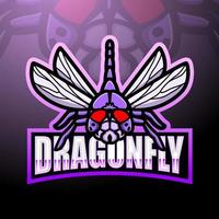 Dragonfly esport mascot logo design vector