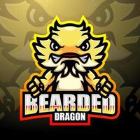 mascota del logotipo de esport de dragón barbudo vector