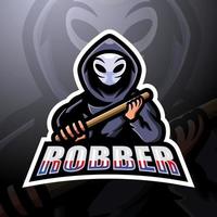 Robber mascot esport logo design vector