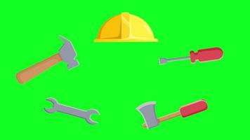 motion graphic work tools and equipment, background template  for labor day video