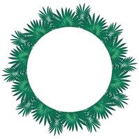 Cute palm tree round frame vector isolated illustration