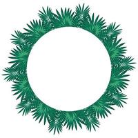 Cute palm tree round frame vector isolated illustration