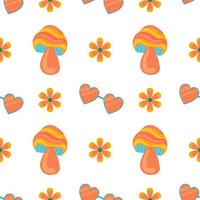 1970 vibe boho style vector seamless pattern