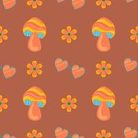 1970 vibe boho style vector seamless pattern