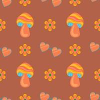 1970 vibe boho style vector seamless pattern