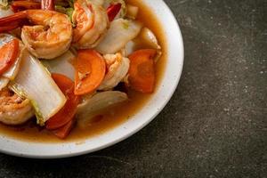 stir-fried Chinese cabbage with shrimps photo