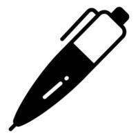 pen vector glyph icon, school and education icon