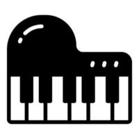 icono de glifo de vector de piano, icono de escuela y educación