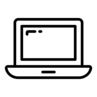 laptop vector line icon, school and education icon