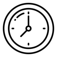 icono de línea de vector de reloj, icono de escuela y educación