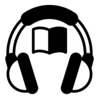 listening vector glyph icon, school and education icon