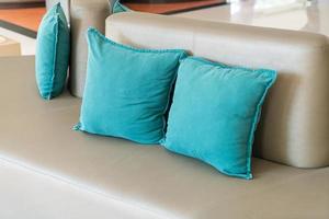 comfortable pillows decoration on sofa photo