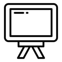 icono de línea de vector de tablero blanco, icono de escuela y educación