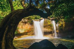 Haew Suwat Waterfall at Khao Yai National Park in Thailand photo