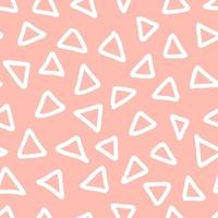 Cute hand drawn seamless pattern with triangle shapes. Childish style soft pink vector background. Fresh modern geo print for kids apparel, scrapbooking, wallpaper