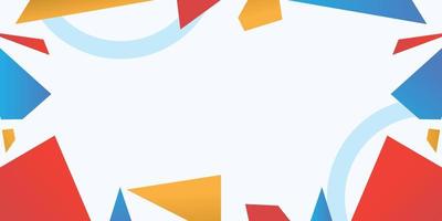 Abstract landscape red blue yellow geometric shape for banner, presentation, card and other used. vector