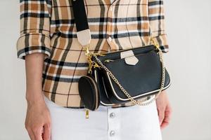 woman leather bag cross body photo