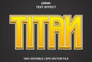 titan text effect with orange and black color editable. vector