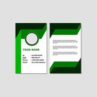 diseño de plantilla de tarjeta de identificación con color verde. vector
