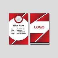 Premium Vector  Id card or business car in red and white geometric  background for employee identity design