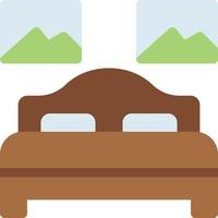 ilustración de vector de cama doble en un fondo. símbolos de calidad premium. iconos vectoriales para concepto y diseño gráfico.