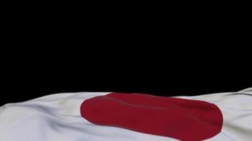 drapeau en tissu japonais agitant sur la boucle du vent. bannière en tissu brodé japonais se balançant sur la brise. fond noir à moitié rempli. place pour le texte. Boucle de 20 secondes. 4k