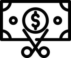 ilustración de vector de corte de dólar en un fondo. símbolos de calidad premium. iconos vectoriales para concepto y diseño gráfico.