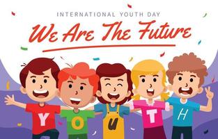 concepto del día internacional de la juventud vector