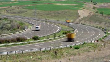 8K Fast Highway Traffic in Winding Road