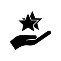 Star icon with hand. suitable for favorite symbol, superior, featured, best. solid icon style. simple design editable. Design template vector