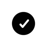 circle with check mark. solid icon style. suitable for done symbol, completed. simple design editable. Design template vector