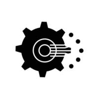 Gear icon with technology. suitable for repair technology symbol, setting. solid icon style. simple design editable. Design template vector