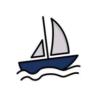 vector de icono de barco. verano, deporte. estilo de icono de línea rellena. diseño simple editable. diseño simple ilustración