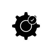 Gears icon with check mark. solid icon style. suitable for done setting symbol, completed. simple design editable. Design template vector