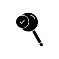 Search icon with check mark. solid icon style. suitable for search completed, done symbol. simple design editable. Design template vector