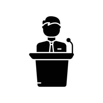Man icon on the podium. suitable for business symbol. solid icon style. simple design editable. Design template vector