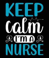 Nurse Typography T-Shirt Design. vector