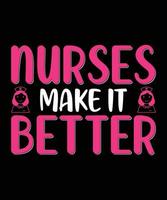 Nurse Typography T-Shirt Design. vector