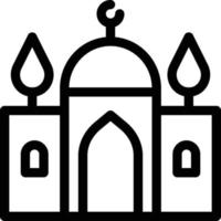 ilustración de vector de mezquita en un fondo. símbolos de calidad premium. iconos vectoriales para concepto y diseño gráfico.