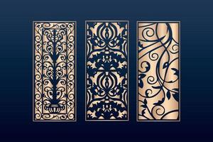 Decorative laser cut panels template with abstract texture.dxf geometric and floral laser cutting ,abstract cutting panels template islamic vector