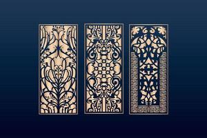 Decorative laser cut panels template with abstract texture.dxf geometric and floral laser cutting ,abstract cutting panels template islamic vector