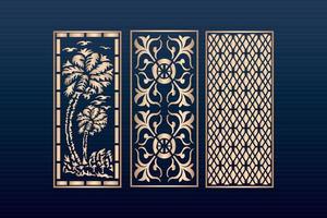 Decorative laser cut panels template with abstract texture.dxf geometric and floral laser cutting ,abstract cutting panels template islamic vector