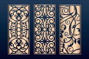 Decorative laser cut panels template with abstract texture.dxf geometric and floral laser cutting ,abstract cutting panels template islamic vector