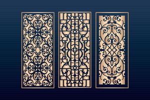 Decorative laser cut panels template with abstract texture.dxf geometric and floral laser cutting ,abstract cutting panels template islamic vector