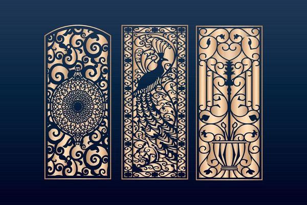 Decorative laser cut panels template with abstract texture.dxf geometric and floral laser cutting ,abstract cutting panels template islamic