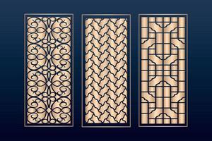 Decorative laser cut panels template with abstract texture.dxf geometric and floral laser cutting ,abstract cutting panels template islamic vector